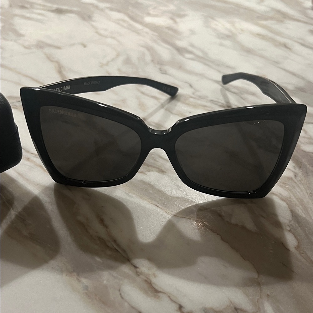 Balenciaga Glossy Black Oversized Sunglasses